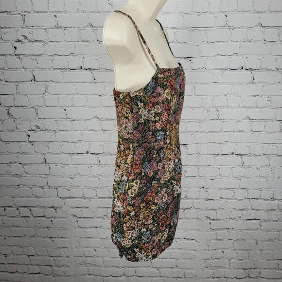Urban Outfitters Multicolor Woven Floral Strappy Stretch Mini Dress Medium M - Picture 11 of 11